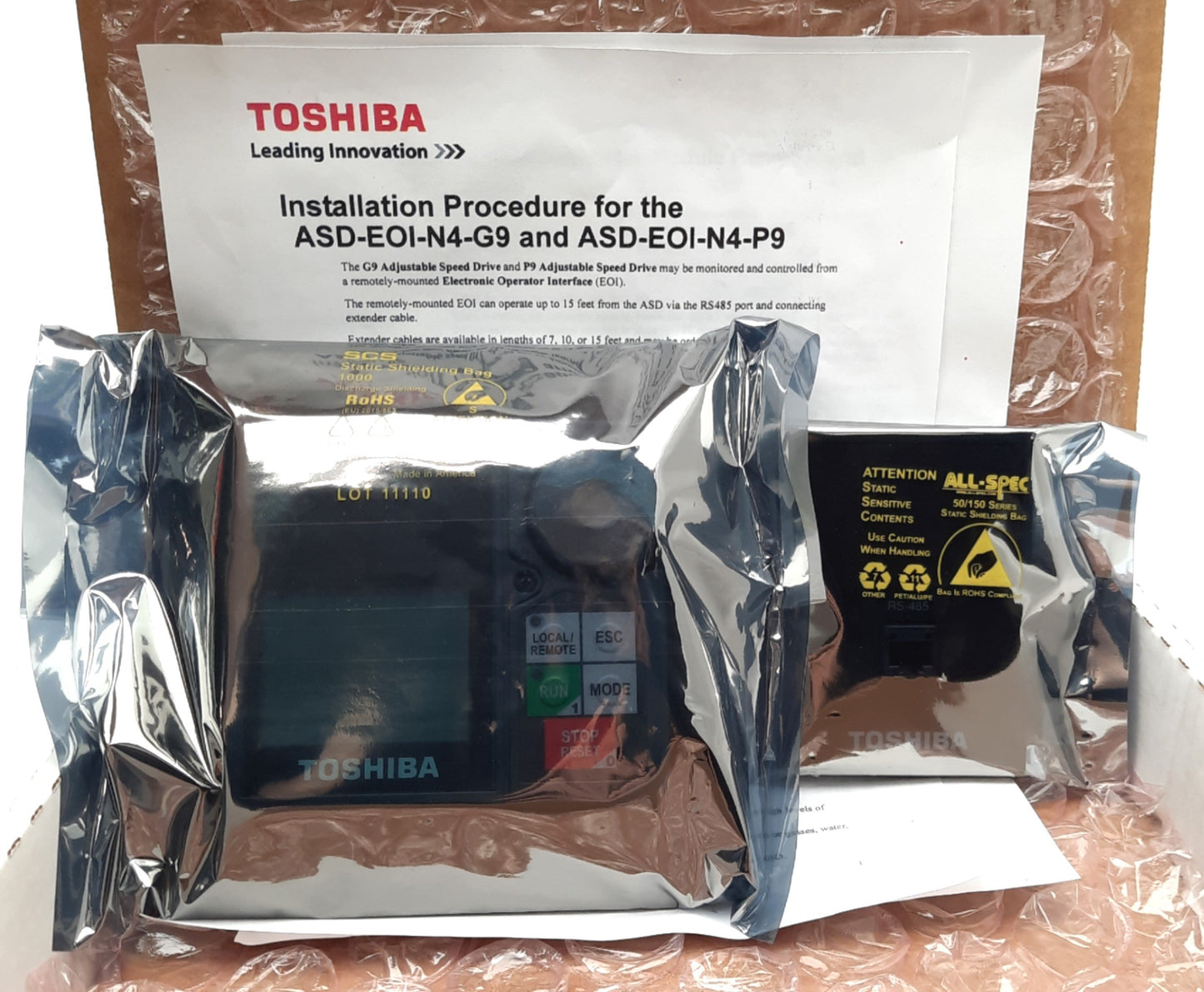 New Toshiba ASD-EOI-NK-G9 Remote Operator Panel Kit, for G9 Series Motor Drive