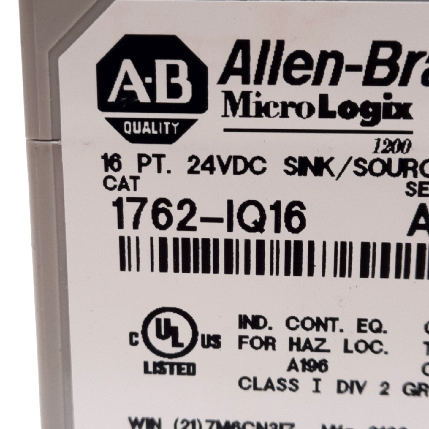 Used Allen Bradley 1762-IQ16 Ser A MicroLogix Digital Input Module 16-Point, 24VDC