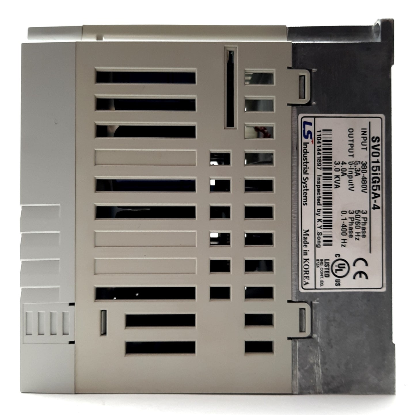 Used LS SV015iG5A-4 iG5A AC Motor Drive, 1.5kW, 0.1-400Hz, 3PH 380-480VAC 5.3A