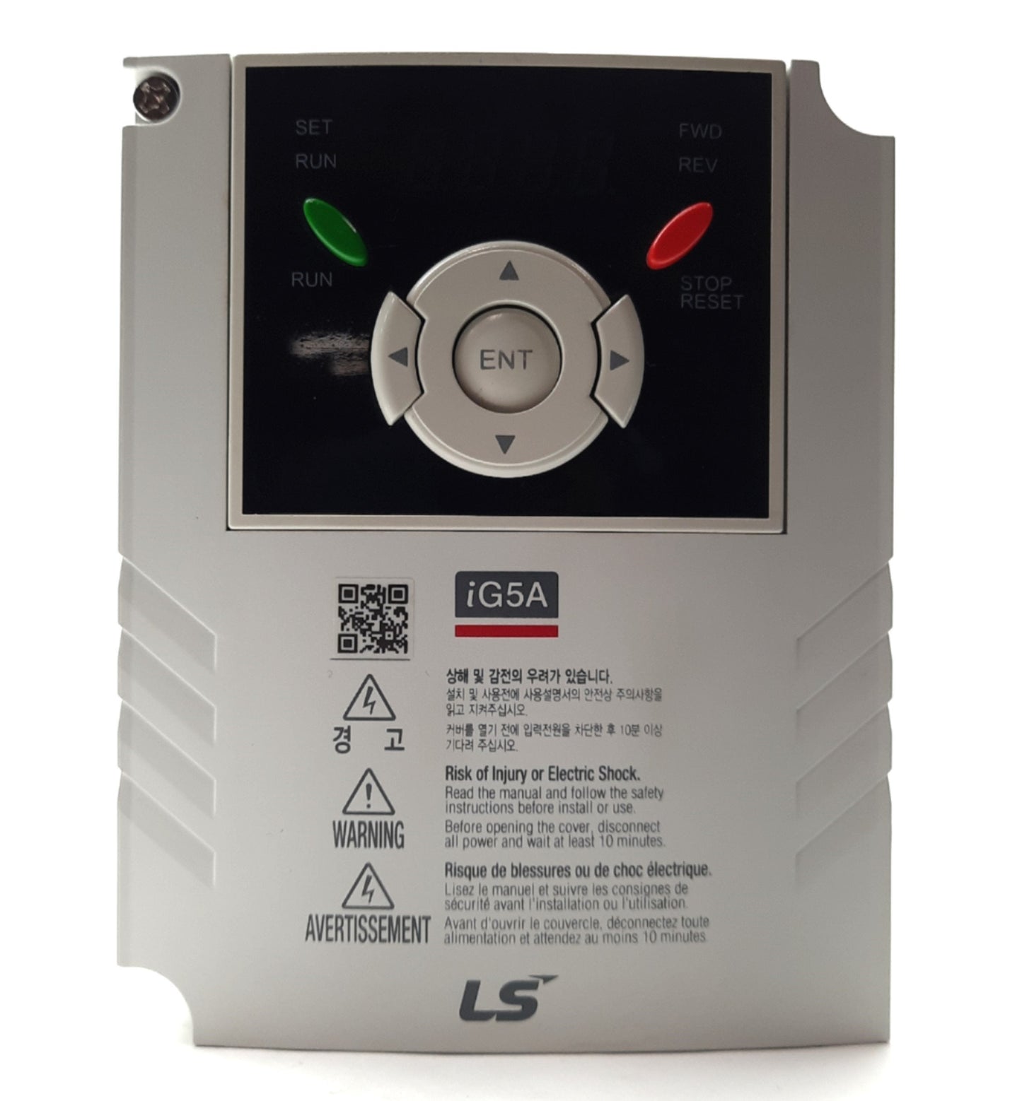 Used LS SV015iG5A-4 iG5A AC Motor Drive, 1.5kW, 0.1-400Hz, 3PH 380-480VAC 5.3A