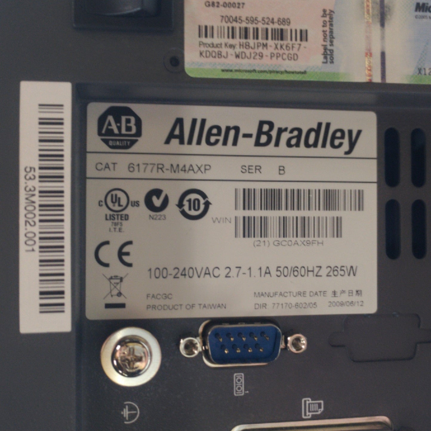 Used Allen Bradley 6177R-M4AXP 750R Industrial Computer Intel P4 3GHz 2GB RAM *No HDD