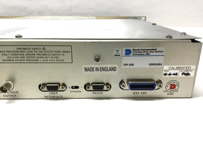 Used Druck DPI 520 Rack Mount ATE Pressure Controller 1000psi, G1/8", 90-260VAC