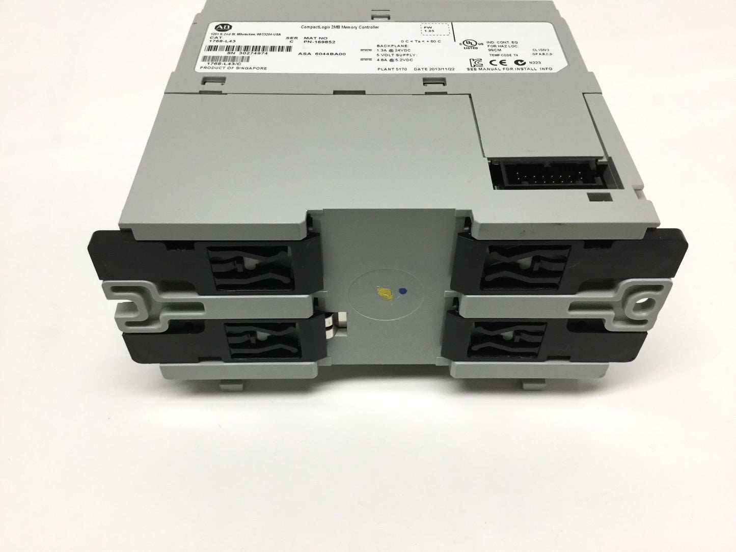 Used Allen Bradley 1768-L43/C CompactLogix 5343 PLC CPU Processor Module, 2MB *No Key