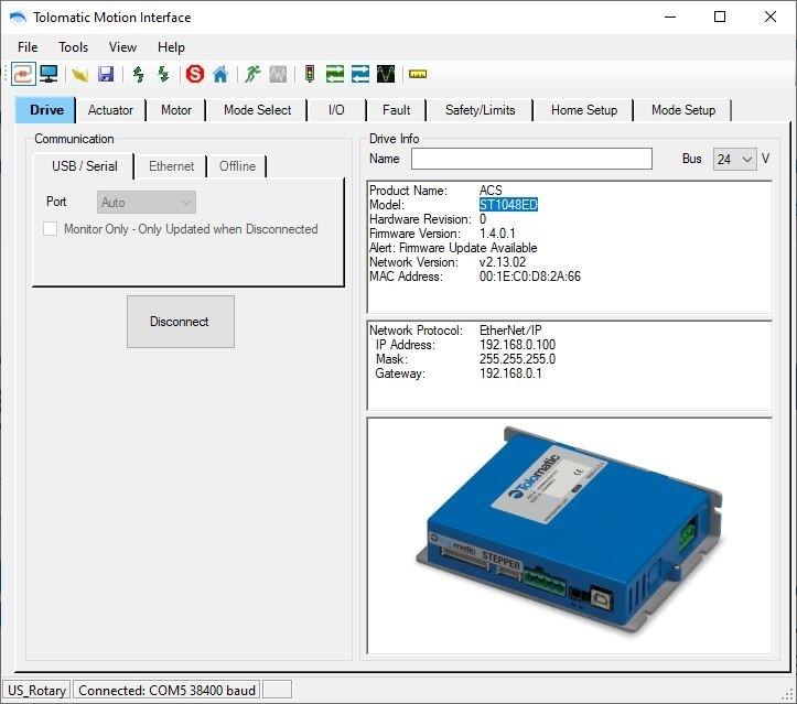 Used Tolomatic ACST1048ED ACS Stepper Drive/Controller 10/20A Ethernet USB 10-52VDC