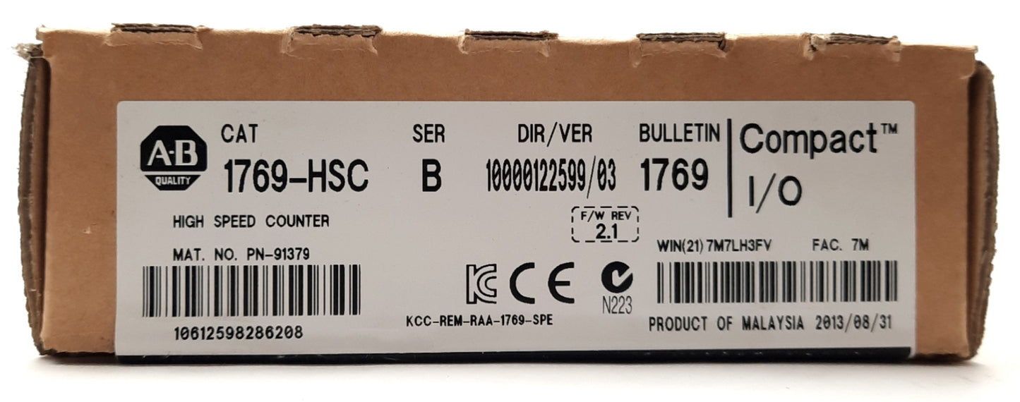 Used Allen Bradley 1769-HSC Ser B High Speed Counter I/O Module 2x 1MHz In 4x Out