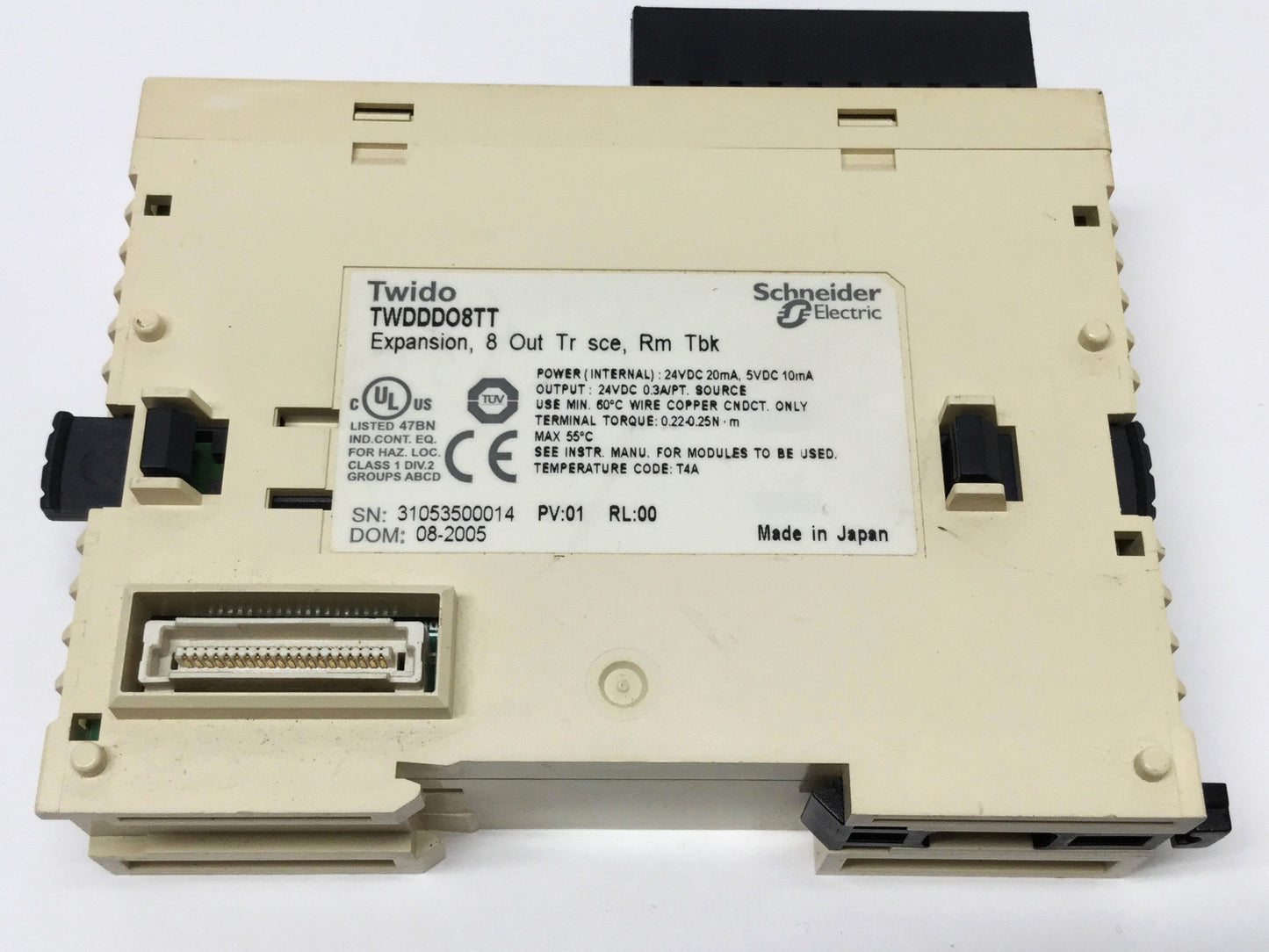 Used Schneider TWDDDO8TT Twido Solid State Discrete Output Module 8-Point 24V Source