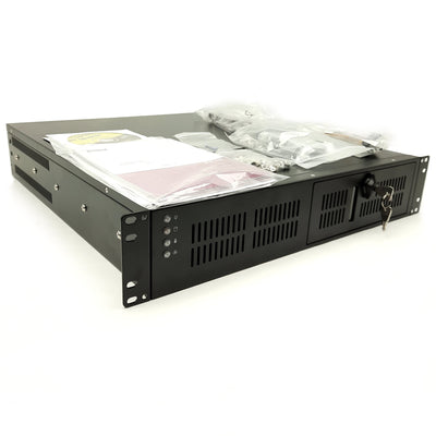 Used Advantech ACP-2320MB-00CE 2U Rackmount ATX Computer Case 2x 2/3.5" HDD Bay w/PSU