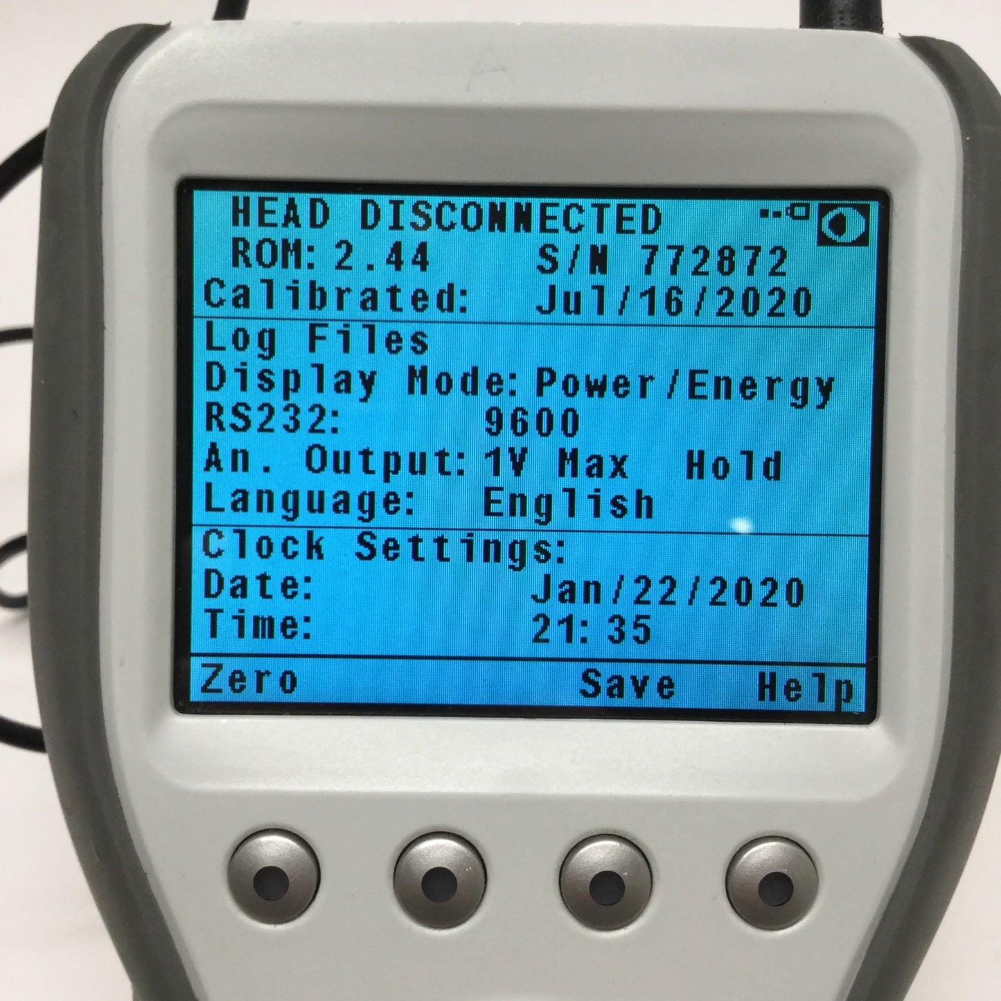 Used Ophir 7Z01560 VEGA Handheld Color Laser Power/Energy Meter, 12VDC, USB/RS232