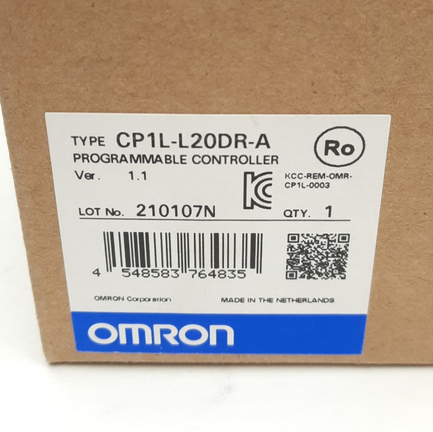 New Omron CP1L-L20DR-A PLC I/O Module, 12x Inputs 8x Relay Outputs 100-240VAC