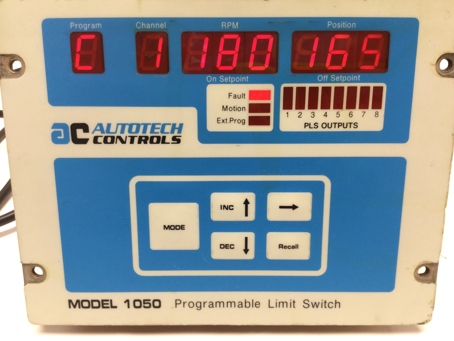 Used Autotech Controls SAC-M1050-A10 Programmable Limit Switch 8x PLS Outputs 120VAC