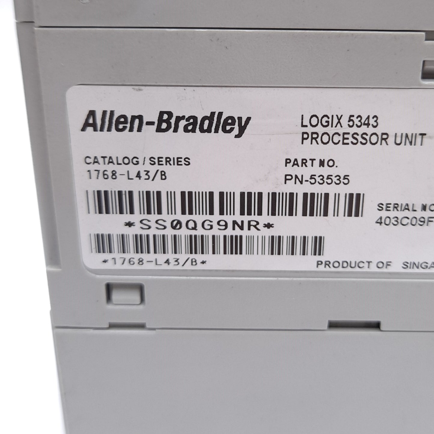 Used Allen Bradley 1768-L43/B Logix 5343 PLC CPU Processor Module Unit *No Key*