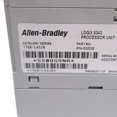 Used Allen Bradley 1768-L43/B Logix 5343 PLC CPU Processor Module Unit *No Key*