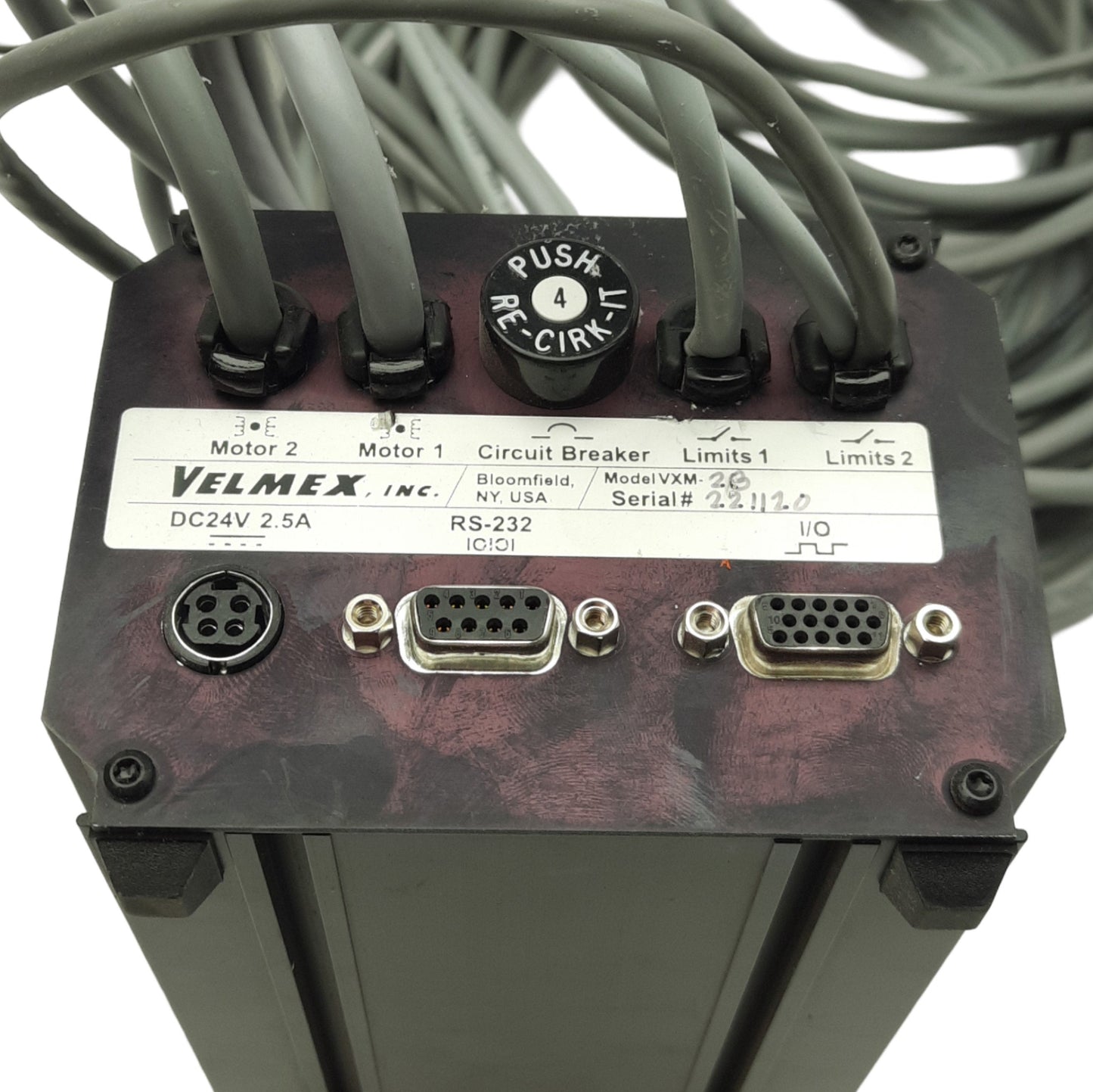 Used Velmex VXM-2 Stepping Motor Controller, Two Axis, RS-232, For 1/2 Step Motors