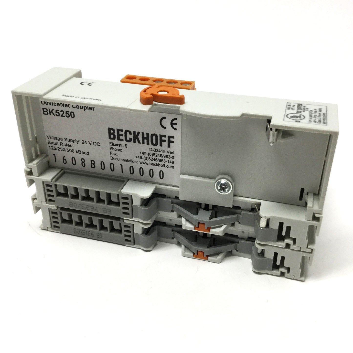 Used Beckhoff BK5250 DeviceNet Compact Bus Coupler Module, 24VDC, 500kbaud