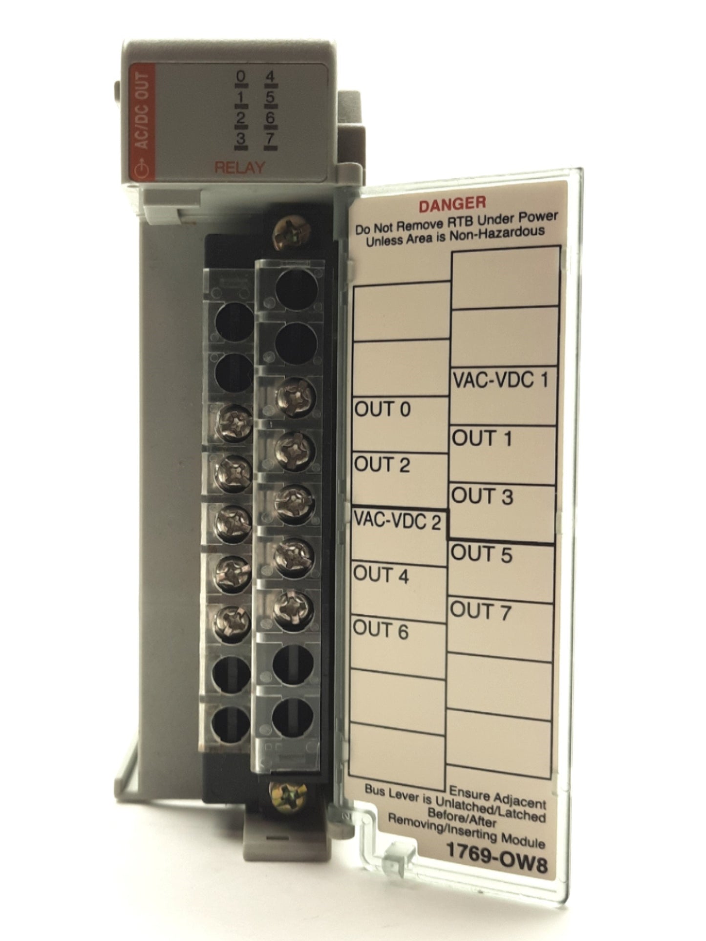 Used Allen Bradley 1769-OW8 Series B I/O Relay Output Module 8-Point NO 265VAC/125VDC