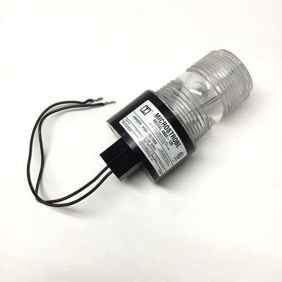 Used Tomar 490S-120-C MicroStrobe Signal Light, Single Flash 60-80/min, 120VAC, Clear