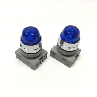 Used Lot of 2 Idec APW-199 22mm LED Dome Pilot Indicator Illuminated Lights 24VAC/DC