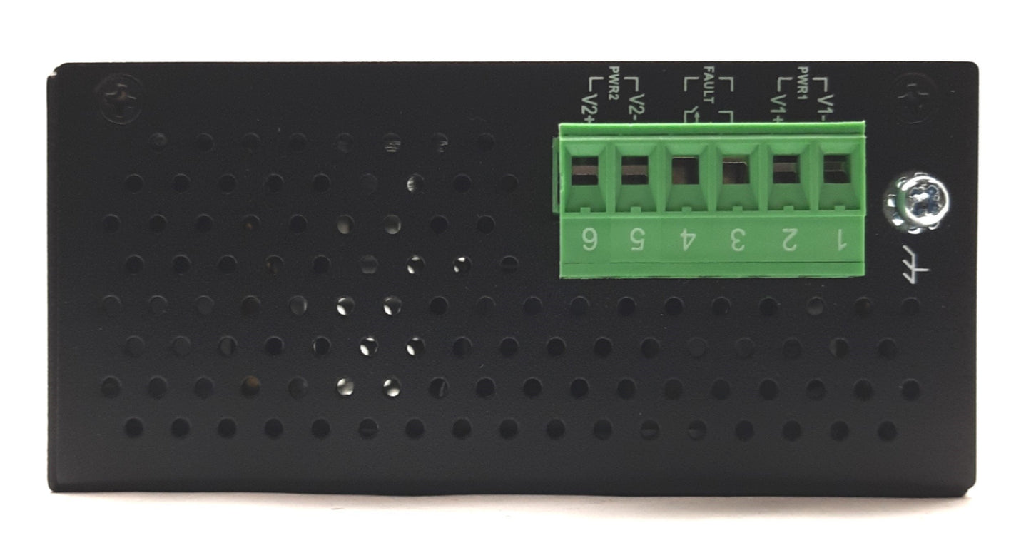 Used Antaira LNP-0500-24 Industrial Network Switch, 5-Port, GigE, PoE+ 30W, 12-36VDC