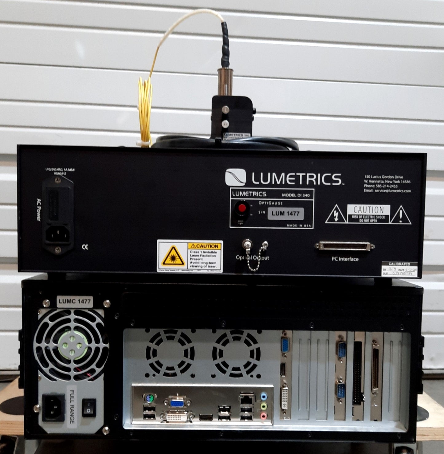 Used Lumetrics DI-340 OptiGauge Thickness Gauge System 12µm-8mm 120/240V w/25mm Probe