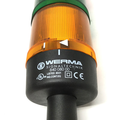 Used Werma 840.080.00 KombiSIGN Signal Tower Stacklight 24V Red, Green, Amber, 24"