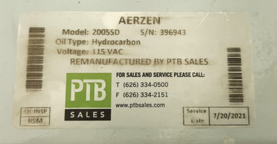 AERZEN 2005SD Vacuum Pump, 2-Stage, .55kW, 6m³/h, KF25, 115VAC *Housing*