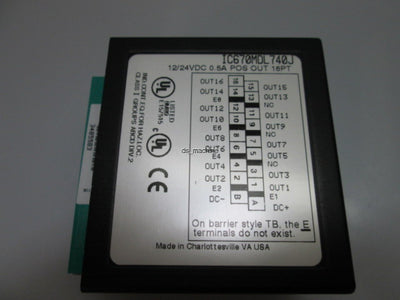 Used GE FANUC IC670MDL740J Out Module 12/24VDC 0.5A POS OUT 16PT