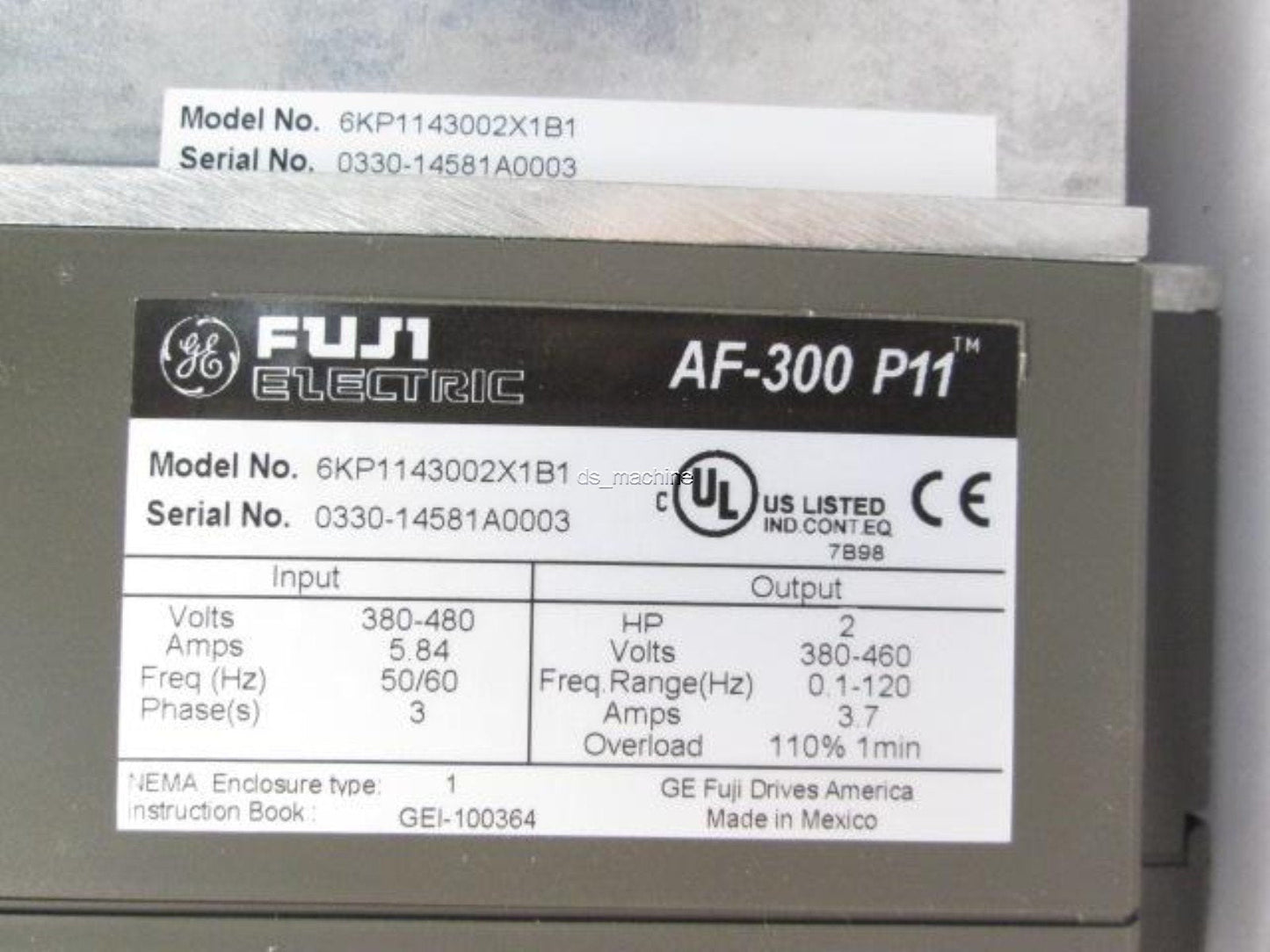 Used GE Fuji Electric 6KP1143002X1B1 Variable Frequency Drive VFD 2HP 380-480VAC 3PH