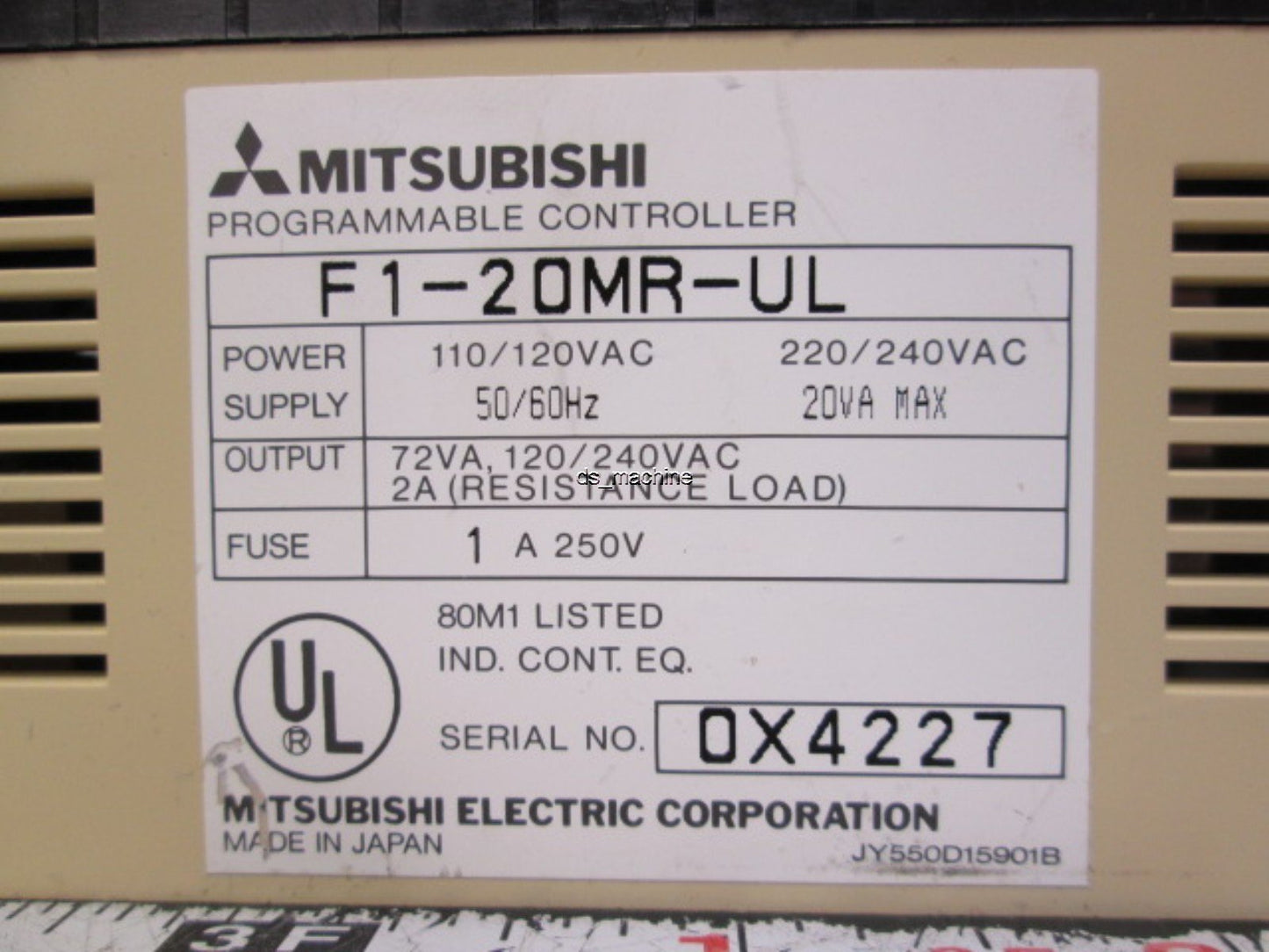 Used Mitsubishi F1-20MR-UL PLC Unit 120/240VAC 14 Input 8 Output