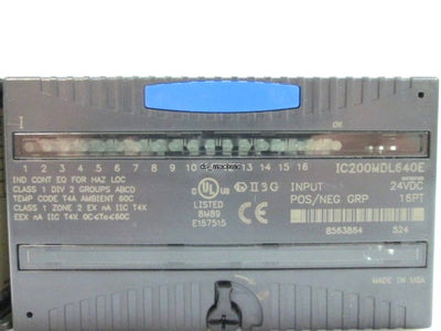 Used GE Fanuc IC200MDL640E Input Module 24VDC 16PT POS/NEG Group