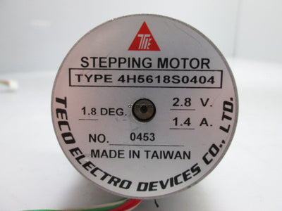 Used TECO Electro 4H5618S0404 Stepper Motor 2.8V, 1.4A, 1.8 Deg