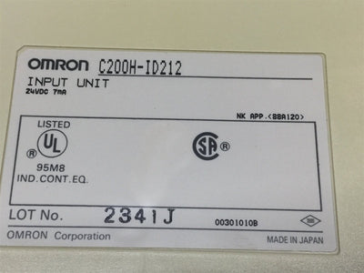 Used Lot of 2 OMRON C200H-ID212 Sysmac PLC Input Module Units 24VDC, 7mA