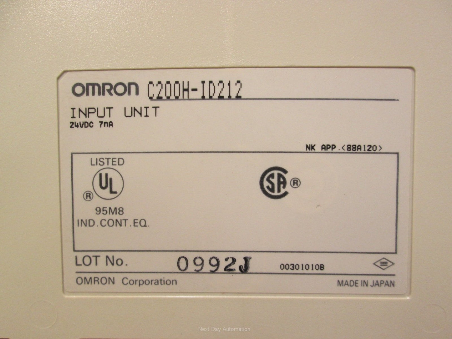 Used Lot of 3 OMRON C200H-ID212 16 Channel Input Module 24VDC 7mA