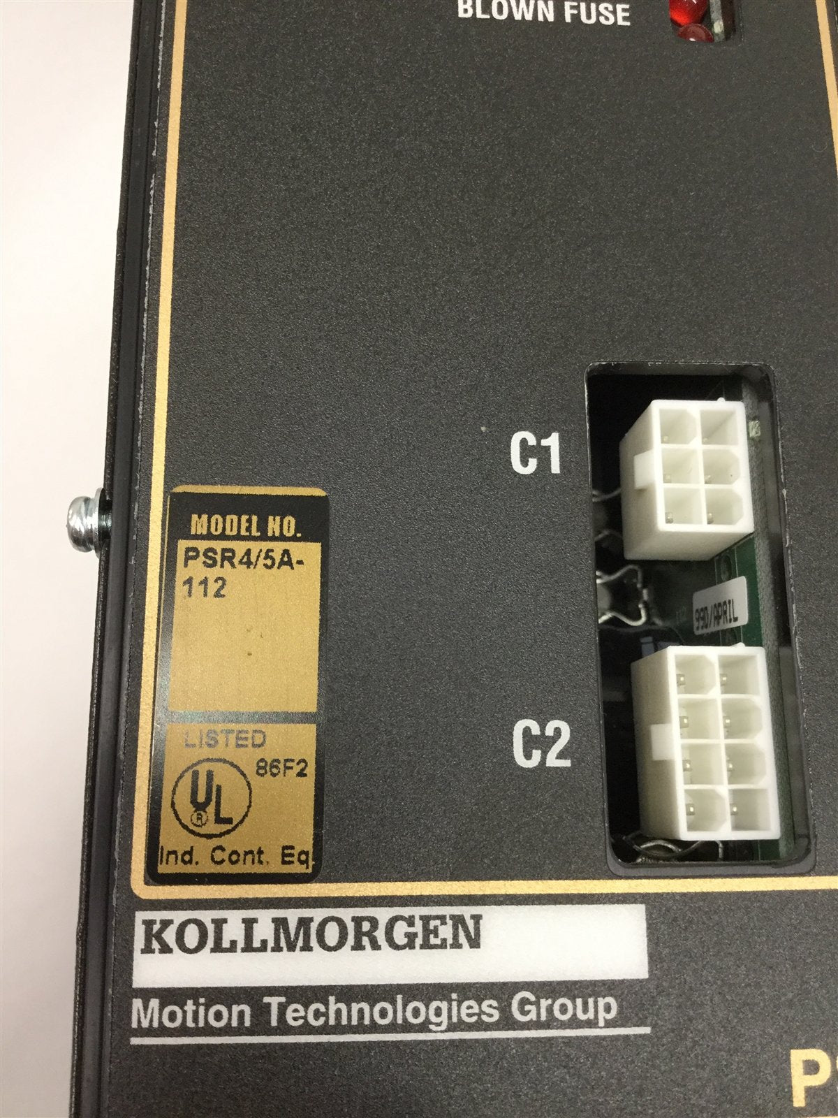 Used Kollmorgen PSR4/5A-112 Servo Power Supply 115VAC 12A 1 Phase