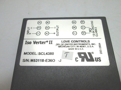 Used Love Controls SCL4380 Iso Verter II Signal Conditioning Module 12-24VDC/AC