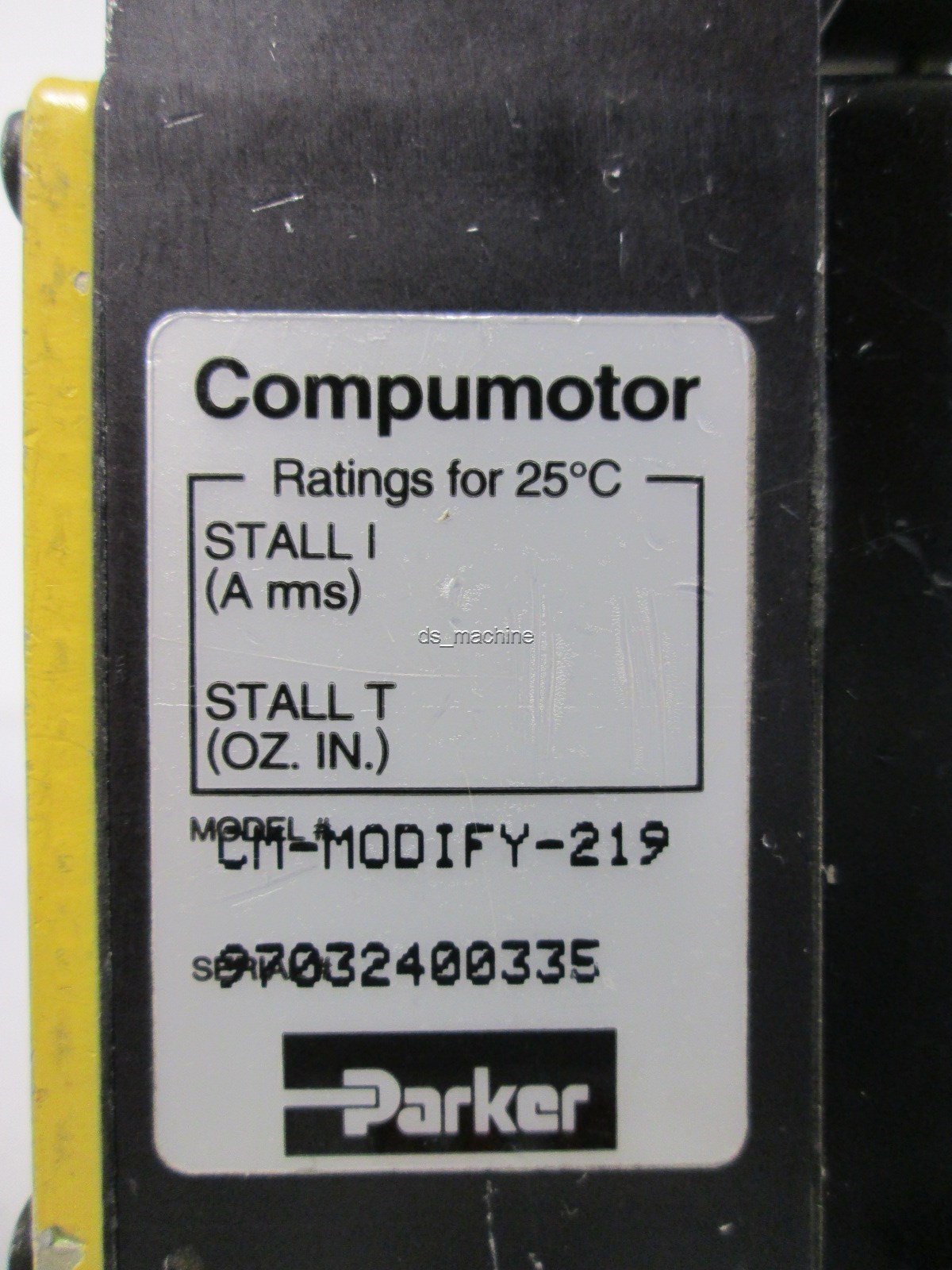 Used Parker Compumotor CM-MODIFY-219 NEMA Size 32 Servo Motor 5V Jumped