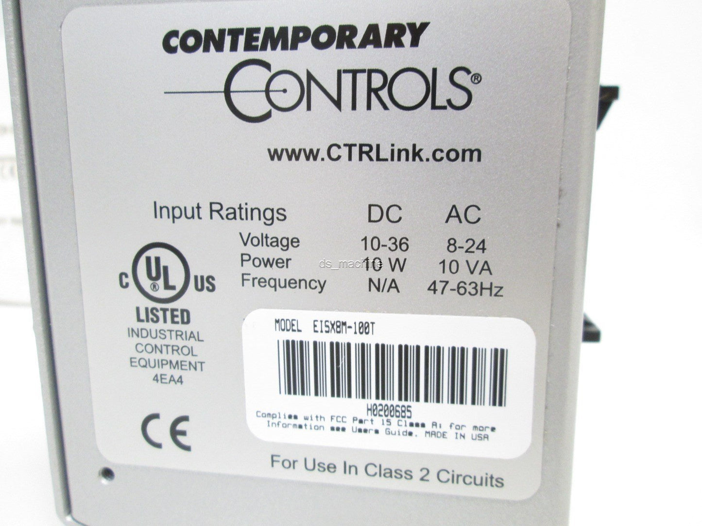 Used Contemporary Controls EISX8M-100T 8-Port 10BASE-T/100BASE-TX Compact Switch