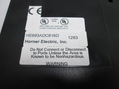 Used Horner GE Fanuc HE693ADC816D Series 90-30 Analog Input Module ñ10V, 16-bit, 8-Ch