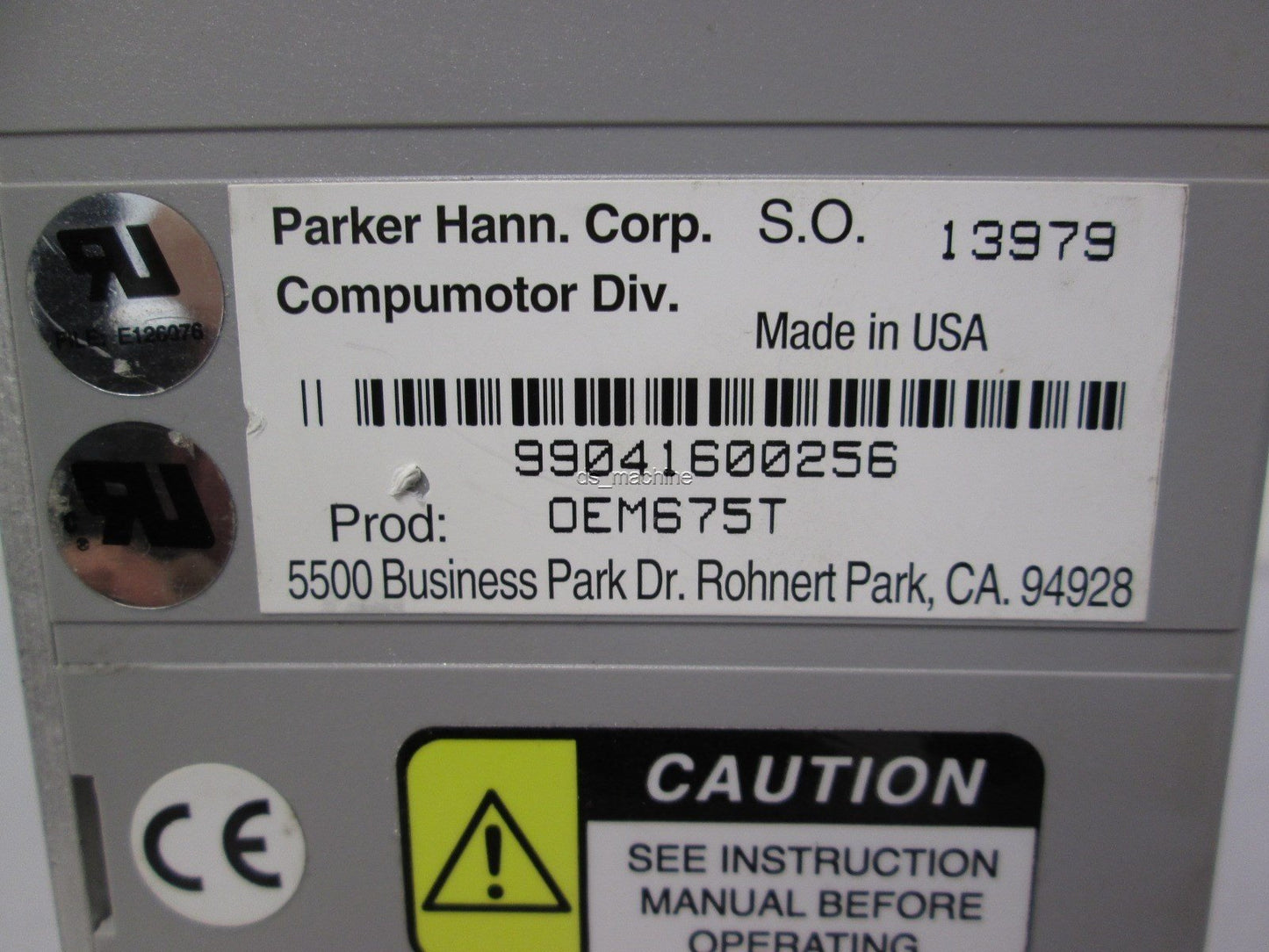 Used Parker Compumotor OEM675T Servo Motor Drive 25-75VDC 12A Hall Effect