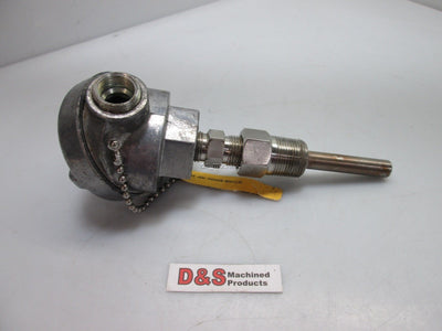 Used Pyromation J49U-S4D0408-8HN31-SL Thermocouple w/316-HT-208042 1/2" Shaft Dia