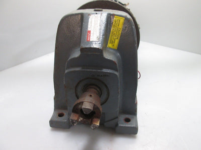 Used Leeson C4D17FK6F DC Motor 1HP 180V 1750RPM 56in-lbs w/Gear Reducer and Brake