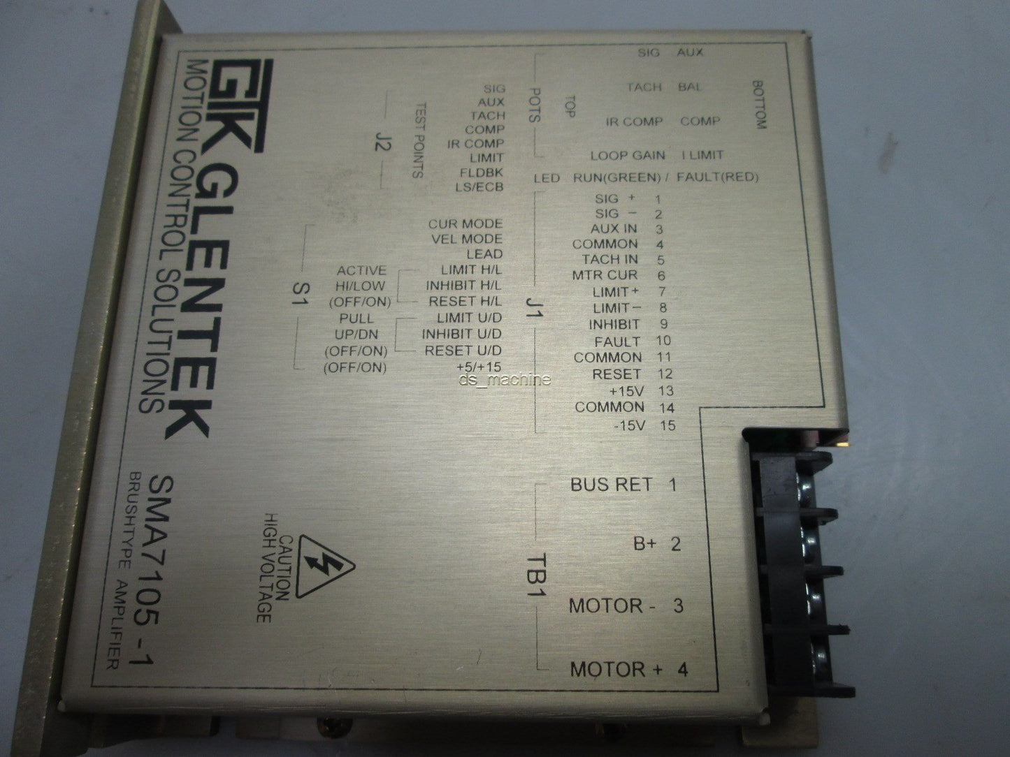 Used GTK Glentek SMA7105-018-001A-1 REV-A Brushtype Amplifier