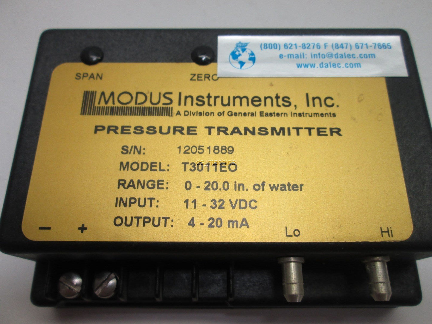 Used Modus Instruments T3011EO Pressure Transmitter