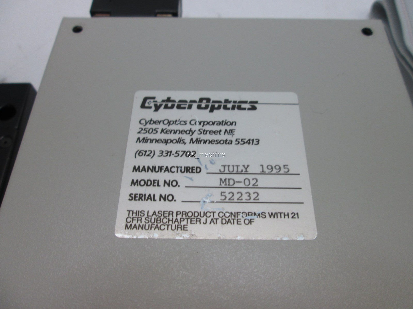 Used CyberOptics MD-02 Driver Assembly w/CyberOptics PRS-30 Laser w/Cable