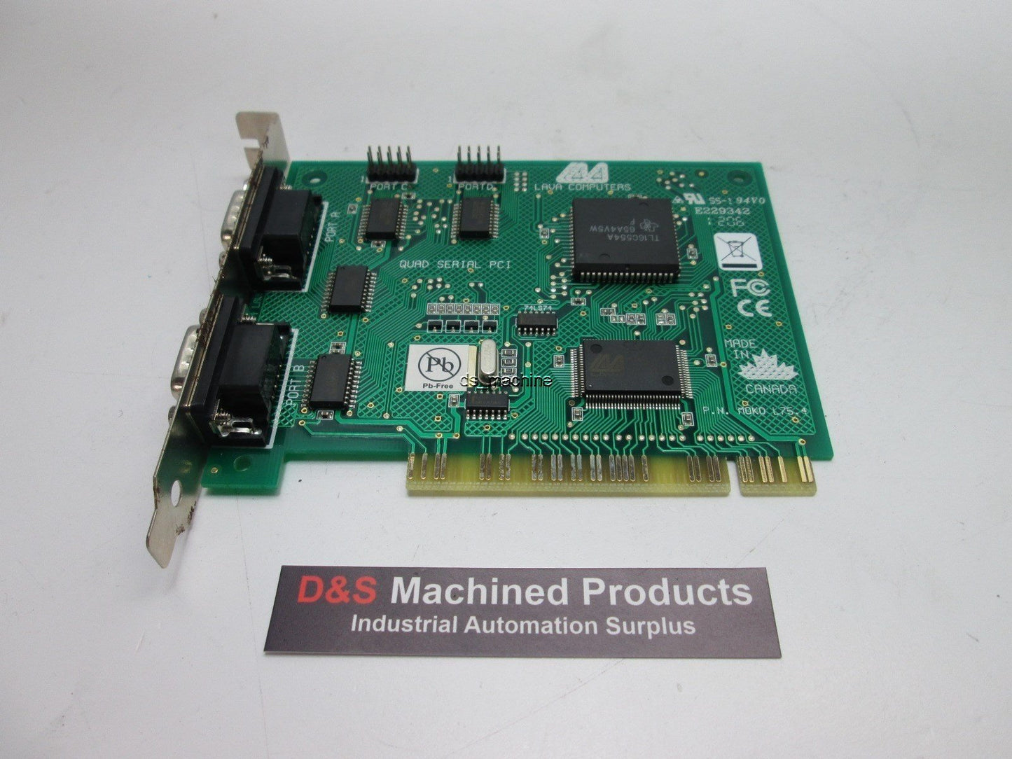 Used Lava Computers MOKO L75.4 Quad Serial PCI Card *Visible Corrosion*