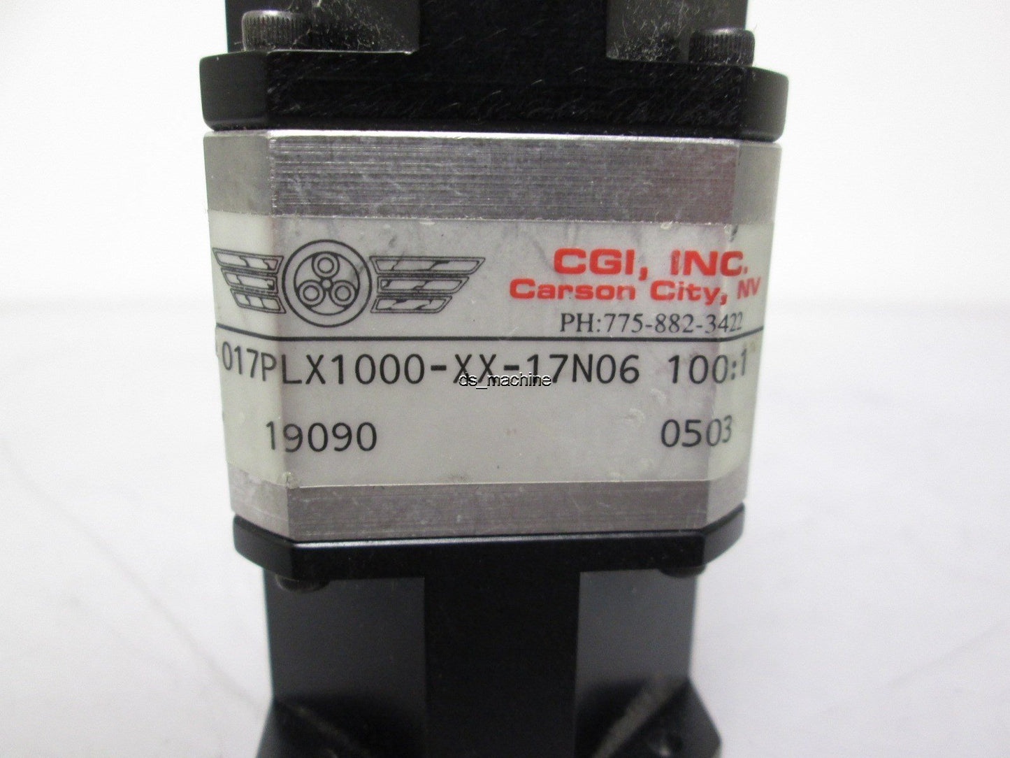 Used CGI Inc. 017PLX1000-XX-17N06 Gearhead NEMA 17 100:1 Ratio *Missing Key*