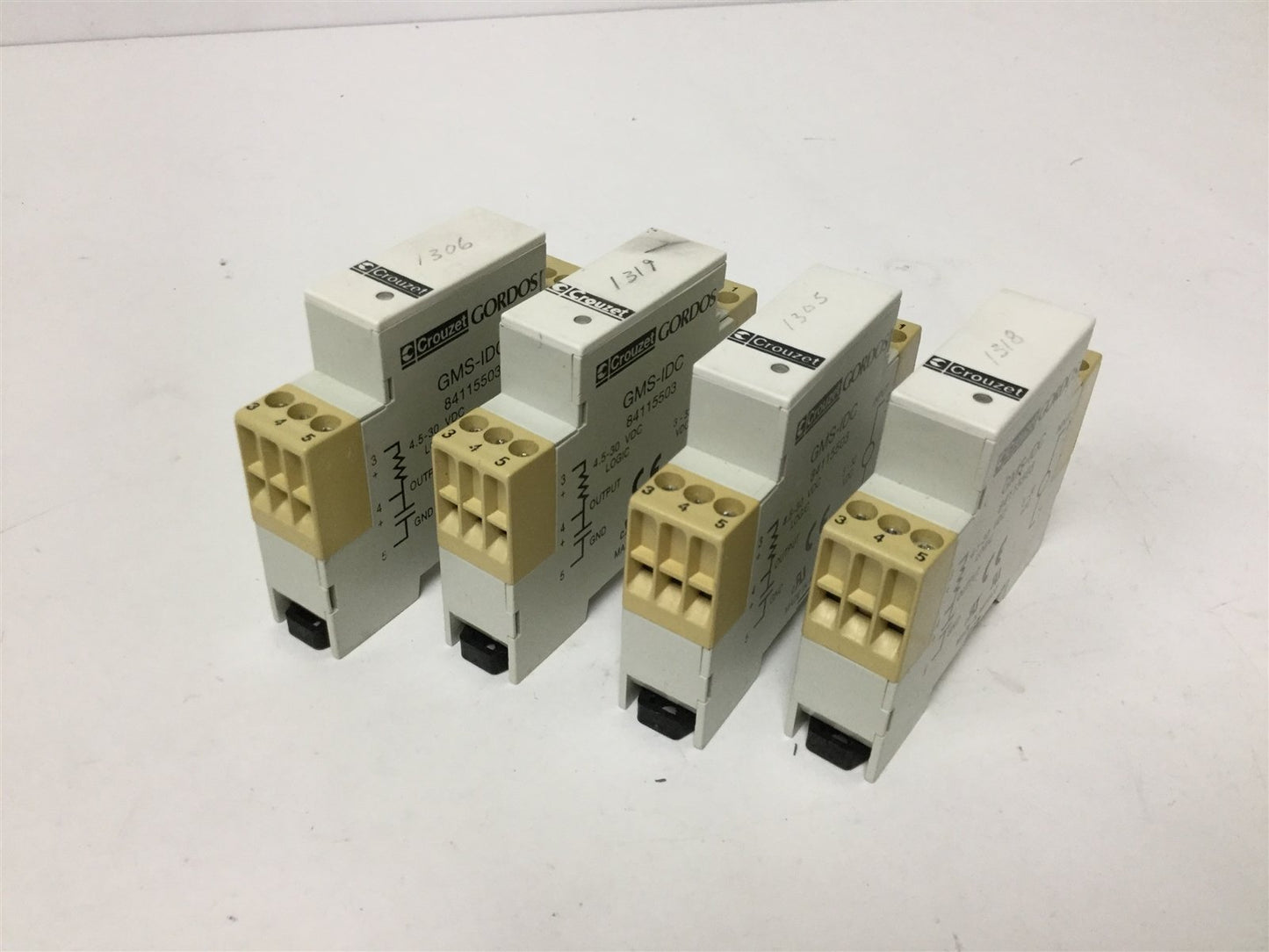 Used Lot of 4 Crouzet GMS-IDC 84115503 Input Module 4.5-30VDC Output, 3-32VDC Input