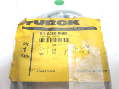 New Turck Bi1-G08K-RN6X Inductive Sensor, 1mm Range, 10-30VDC, 150mA