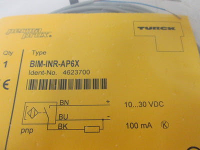 New Turck BIM-INR-AP6X Inductive Auto Switch Sensor, Voltage: 10-30VDC, 100mA