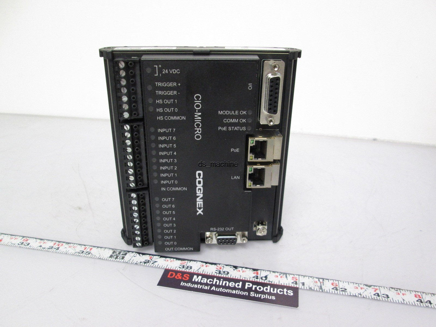 Used Cognex 821-0016-1R E I/O Module 24VDC 1A PoE LAN RS-232 8 Channel I/O