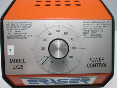 Used Eraser luxtherm LX25 Power Controller 115V 50/60Hz 25A with 110V-220V 1500W lamp